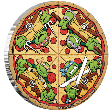 Teenage Mutant Ninja Turtles - 2025 2oz Silver Coloured Pizza Coin