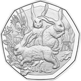2026 5€ Austria Dürer’s Three Bunnies Ag Uncirculated Coin Card