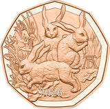 2026 5€ Austria Dürer’s Three Bunnies Copper Uncirculated Coin Capsule