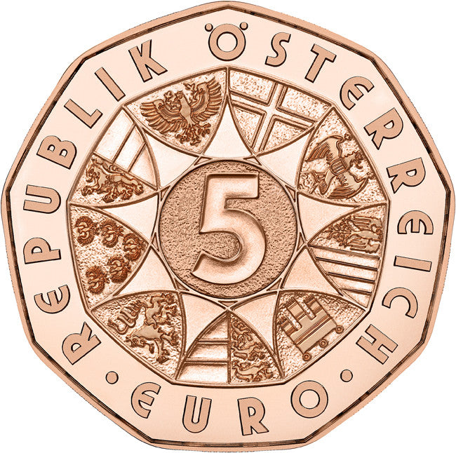 2026 5€ Austria Dürer’s Three Bunnies Copper Uncirculated Coin Capsule