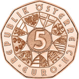 2026 5€ Austria Dürer’s Three Bunnies Copper Uncirculated Coin Capsule