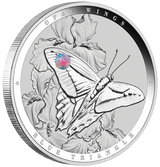 2026 1oz Australian Opal Wings Blue Triangle Opal Insert Silver Proof Coin
