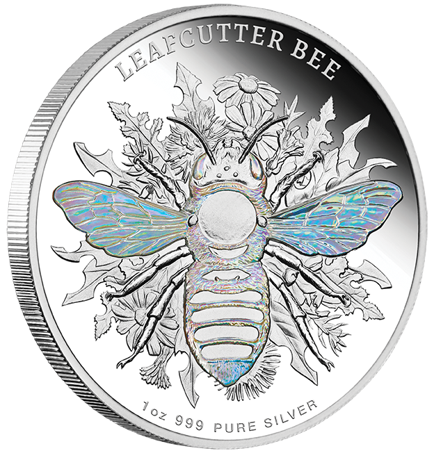 2026 1oz Australian Native Bees Leafcutter Bee Silver Proof Hologram Coin