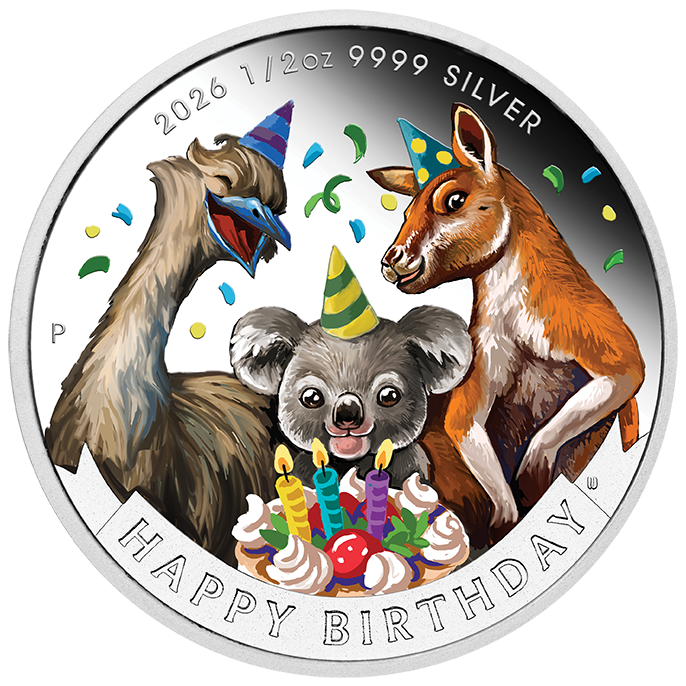 2026 1/2oz Happy Birthday Silver Proof Coloured Coin in Card