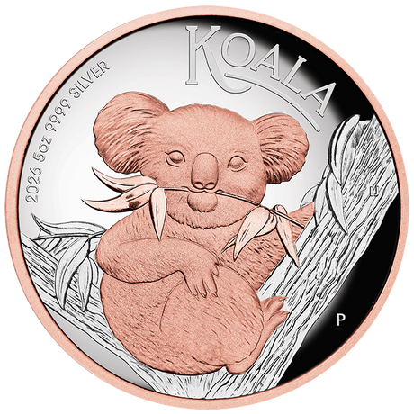 2026 5oz Australian Koala Silver Proof High Relief Gilded Coin