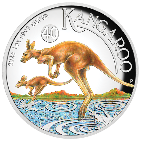 2026 1oz Australian Kangaroo Silver Proof High Relief Coloured Coin