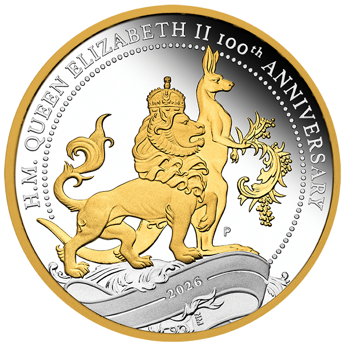 2026 1oz H.M. Queen Elizabeth II 100th Anniversary Silver Proof Gilded Coin