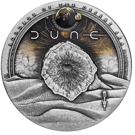 2026 2oz DUNE Scourge of the Desert Sea Silver Antiqued Coloured Coin