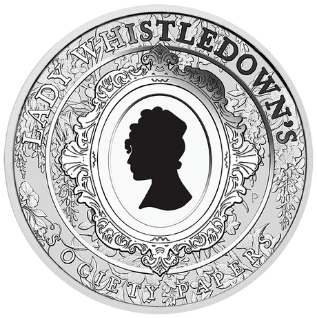 2026 1oz Bridgerton Lady Whistledown Coloured Silver Coin