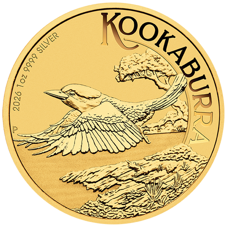 2026 1oz Kookaburra Gold Plated Coin in Card Perth Stamp & Coin Show Special