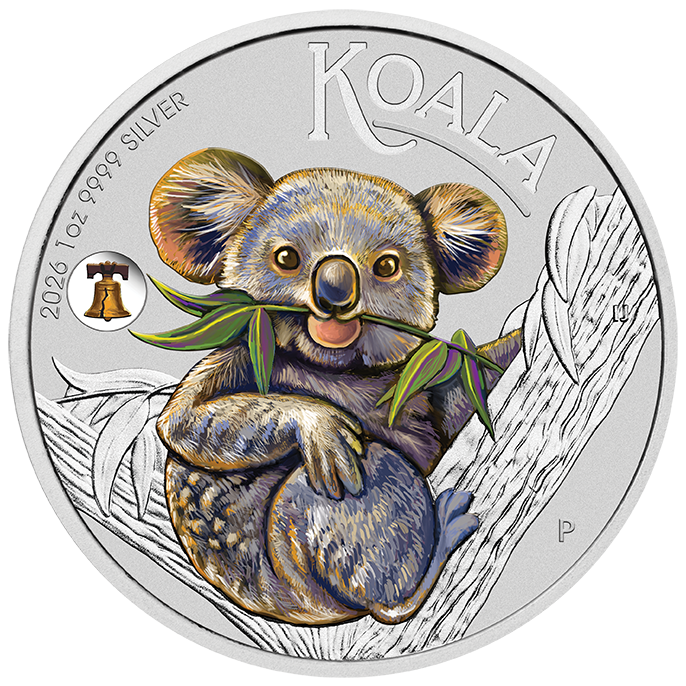 2026 1oz Australia Koala with Liberty Bell Privy Silver Coloured Coin - ANA Coin Show Special