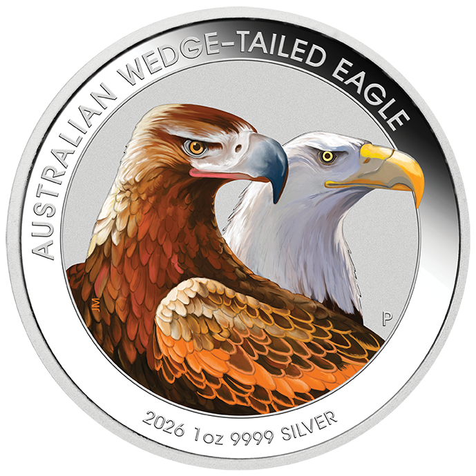 2026 1oz Australian Wedge-tailed Eagle Silver Coloured Coin in Card