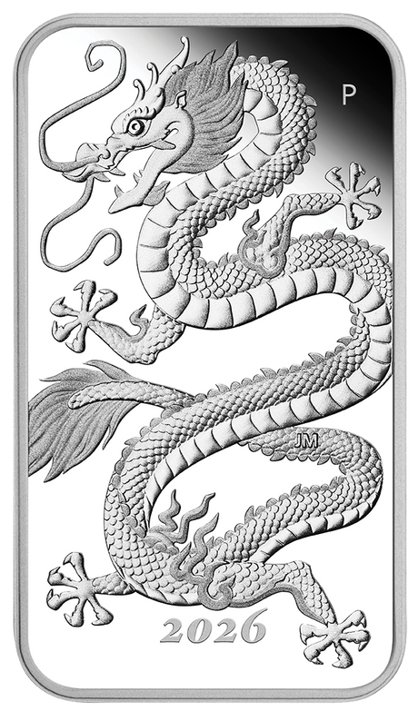 2026 1oz Dragon Silver Proof Rectangle Coin