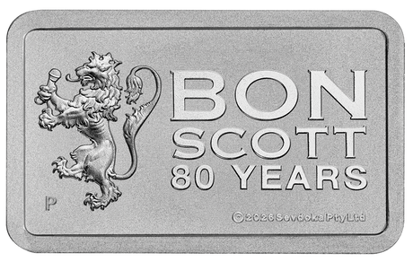 2026 10g Bon Scott 80th Anniversary Silver Minted Bar
