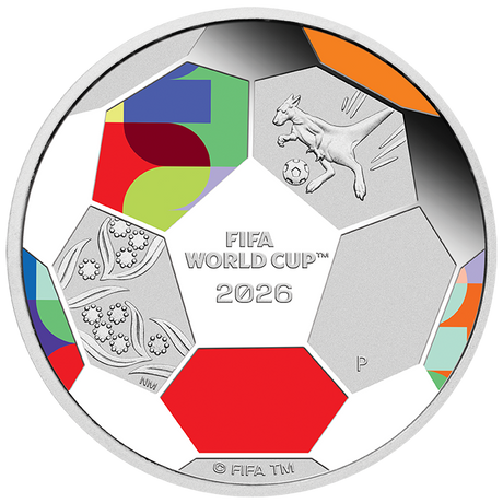 2026 50c 1/2oz FIFA World Cup Silver Proof Coloured Coin