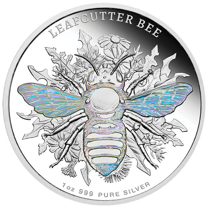 2026 1oz Australian Native Bees Leafcutter Bee Silver Proof Hologram Coin