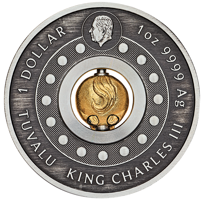 2026 1oz Year of the Horse Rotating Charm Silver Antiqued Coin