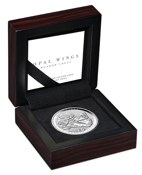 2026 1oz Australian Opal Wings Meadow Argus Opal Insert Silver Proof Coin