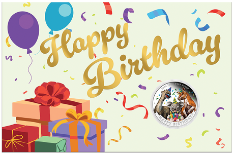 2026 1/2oz Happy Birthday Silver Proof Coloured Coin in Card