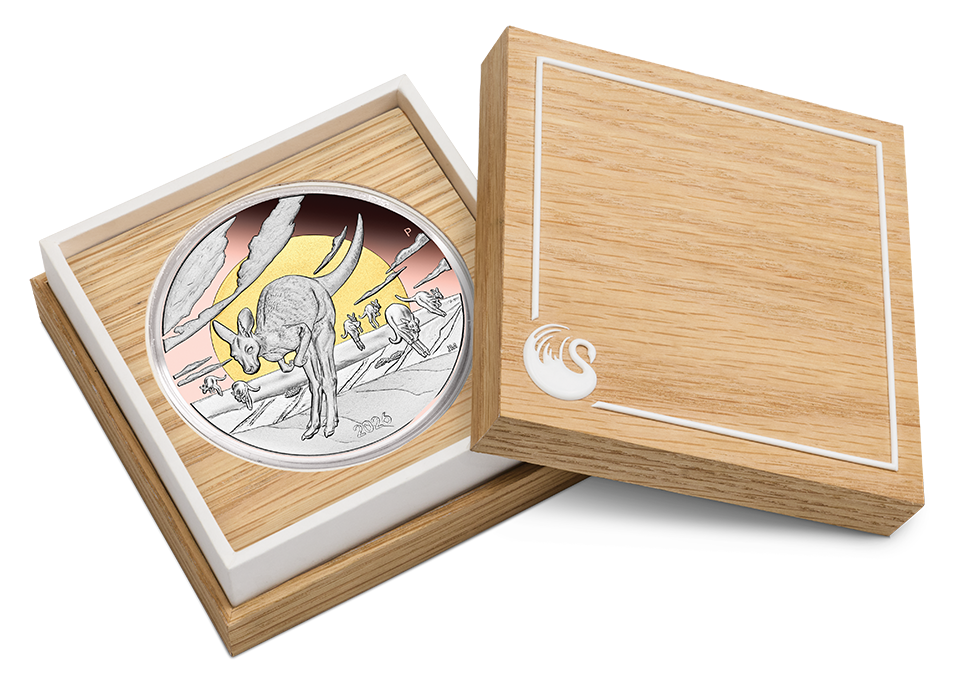 2026 5oz Wonders of Australia The Outback Kangaroo Silver Proof Double Gilded Coin