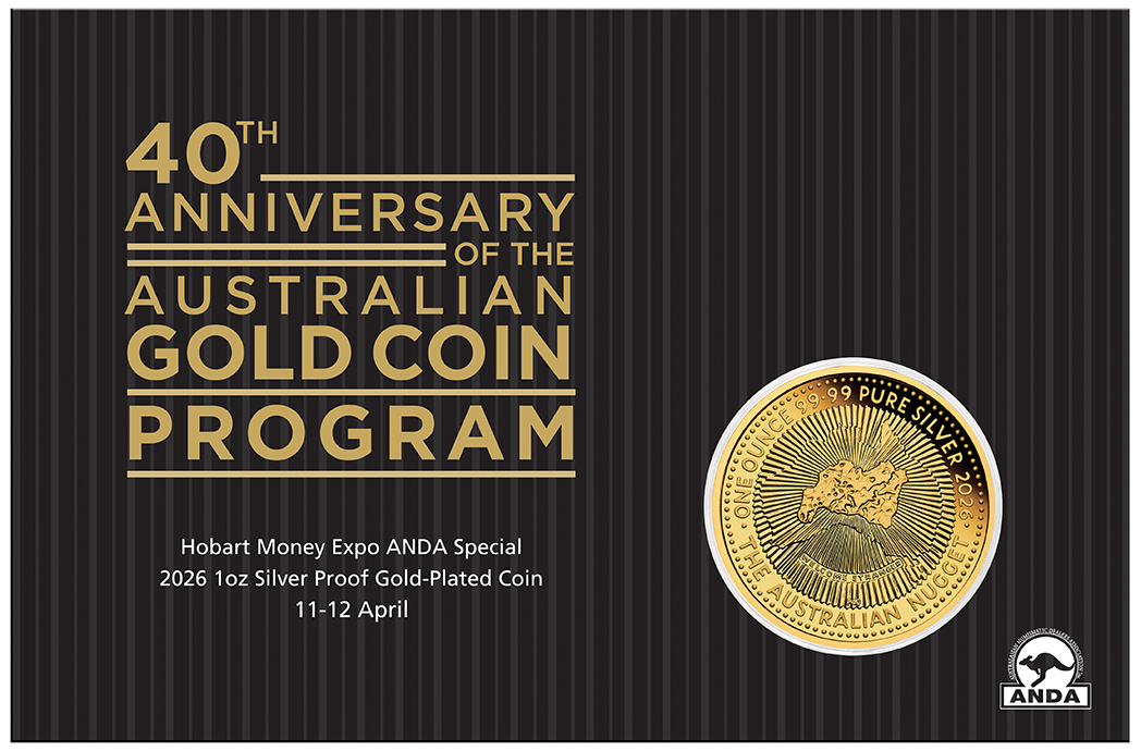 2026 1oz ANDA Hobart Money Expo Silver Proof Gold-Plated Coin in Card