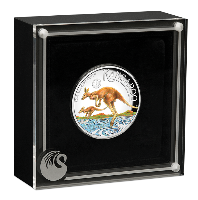 2026 1oz Australian Kangaroo Silver Proof High Relief Coloured Coin