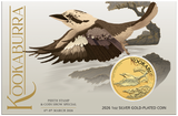 2026 1oz Kookaburra Gold Plated Coin in Card Perth Stamp & Coin Show Special
