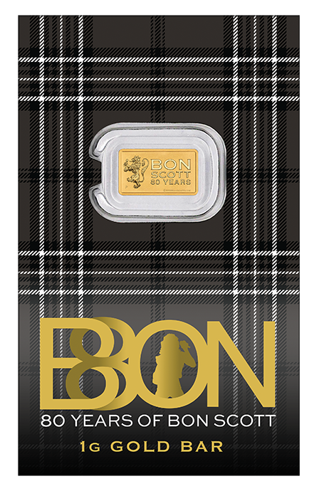 2026 1g Bon Scott 80th Anniversary Gold Minted Bar