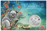 Australian Koala with Bison Privy 2025 1oz Silver Coloured Coin - ANA World's Fair of Money Special