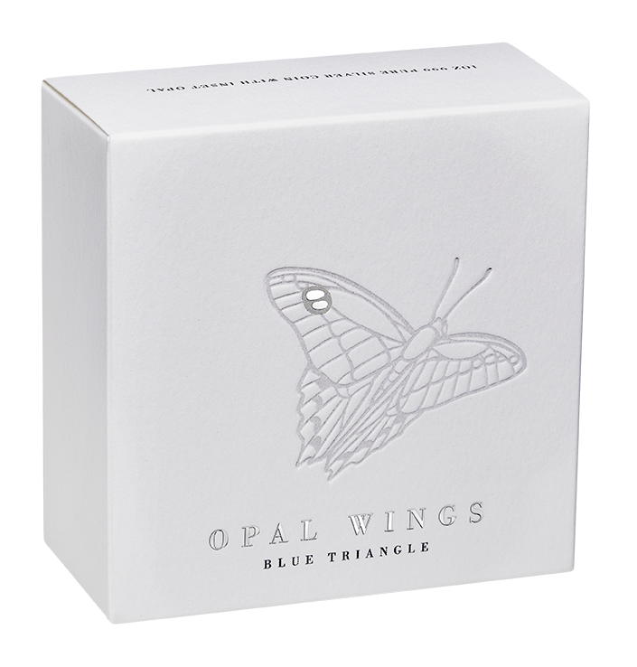 2026 1oz Australian Opal Wings Blue Triangle Opal Insert Silver Proof Coin
