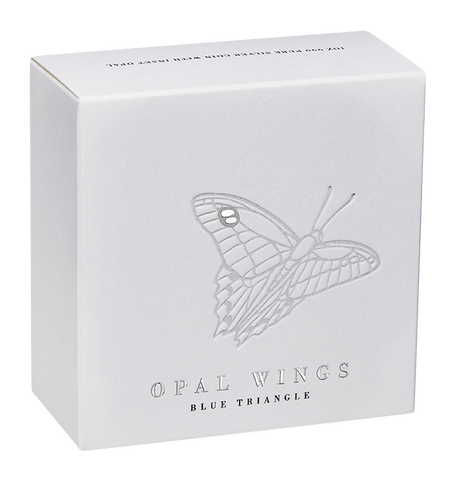 2026 1oz Australian Opal Wings Blue Triangle Opal Insert Silver Proof Coin