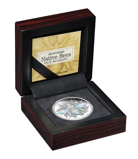 Australian Native Bees - Blue-banded Bee 2025 1oz Silver Proof Hologram Coin