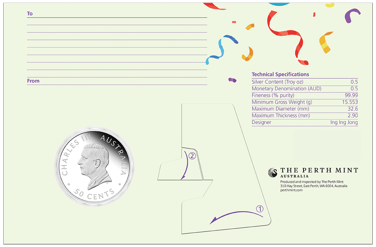 2026 1/2oz Happy Birthday Silver Proof Coloured Coin in Card