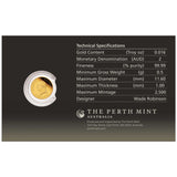 2026 0.5g Kookaburra Gold Proof Coin Card