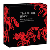2026 1oz Year of the Horse Rotating Charm Silver Antiqued Coin