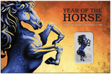 2026 1oz Lunar Horse Silver Bullion Coloured Minted Rectangular Coin Card