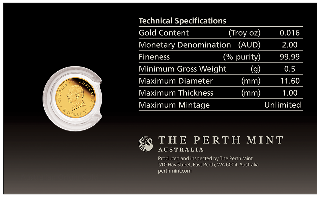 2026 0.5g Australian Kangaroo Mini Roo Gold Proof Coin in Card