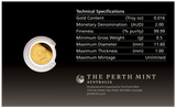 2026 0.5g Australian Kangaroo Mini Roo Gold Proof Coin in Card