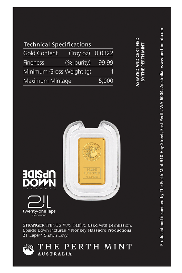 2026 1g Stranger Things Gold Minted Bar