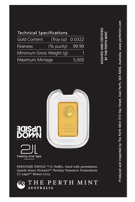 2026 1g Stranger Things Gold Minted Bar