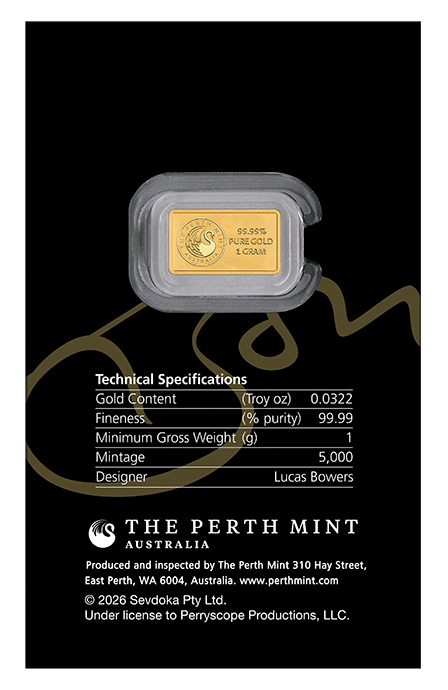 2026 1g Bon Scott 80th Anniversary Gold Minted Bar