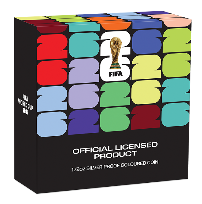 2026 50c 1/2oz FIFA World Cup Silver Proof Coloured Coin