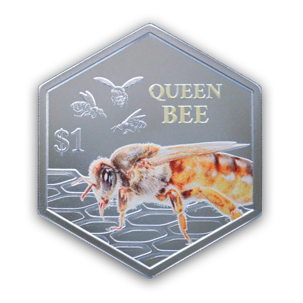 2026 1oz NZ Queen Bee Coloured Silver Proof Coin