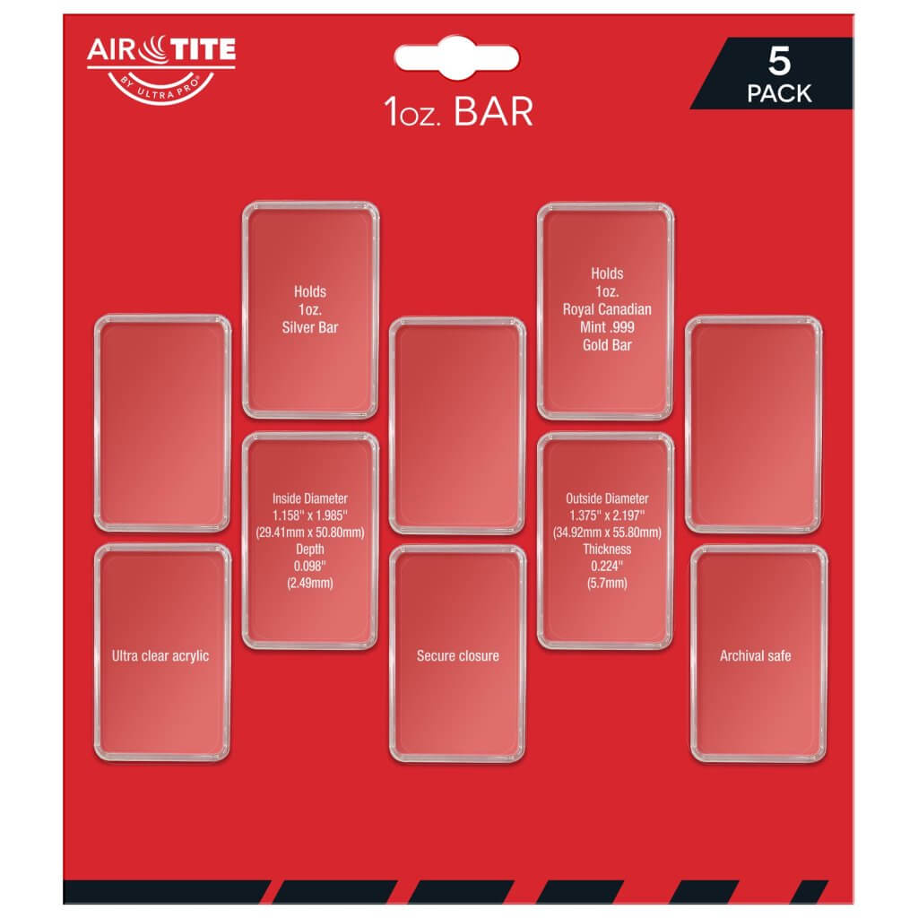 1oz Bar Coin Capsules 5pk (Air-Tite)