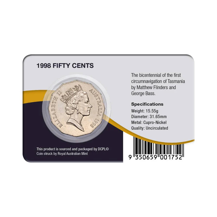 Australia Bass & Flinders 1998 50c Cupro-Nickel Coin Pack