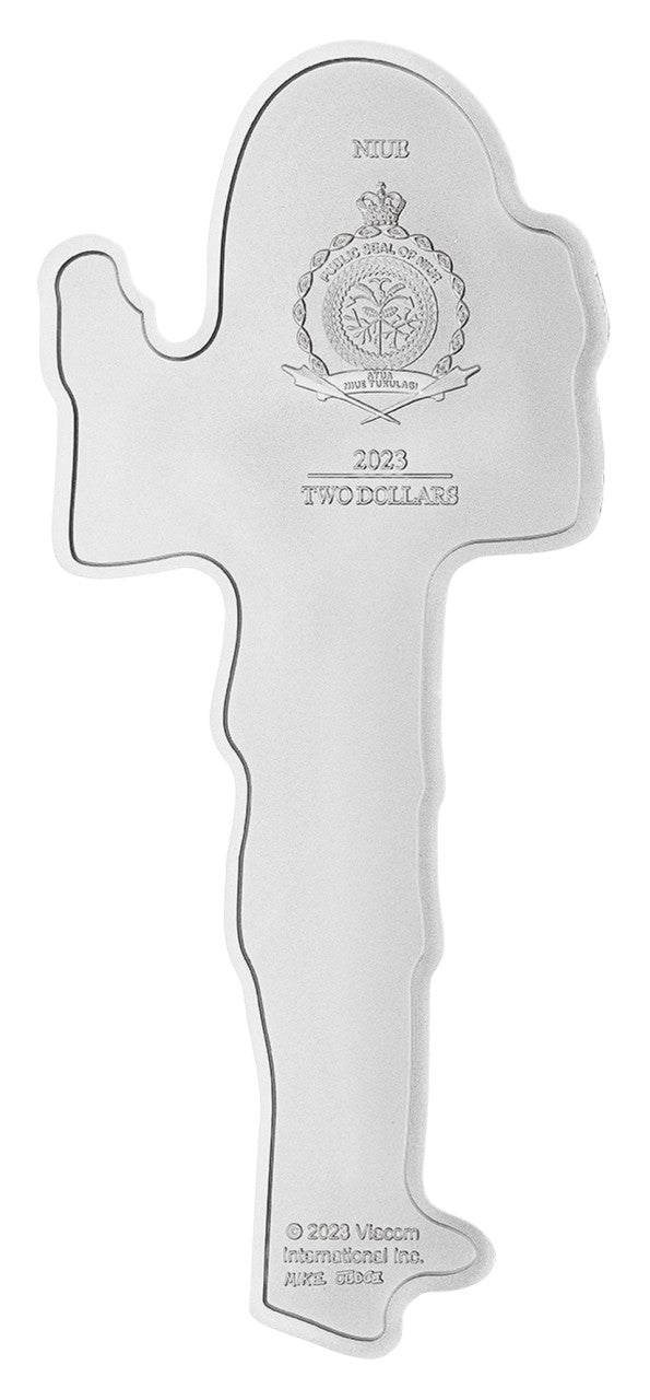 Beavis & Butt-Head 30th Anniversary - Beavis Cornholio 2023 1oz Shaped Silver Coin