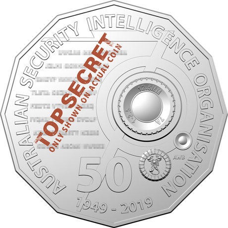 2019 50c 70 Years of ASIO Australian Spies & Spooks Unc Card