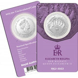 2023 50c Elizabeth Regina HM Queen Elizabeth II Uncirculated Coin Card