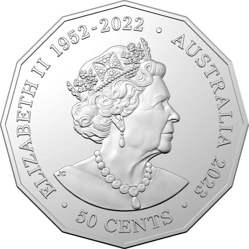 2023 50c Elizabeth Regina HM Queen Elizabeth II Uncirculated Coin Card
