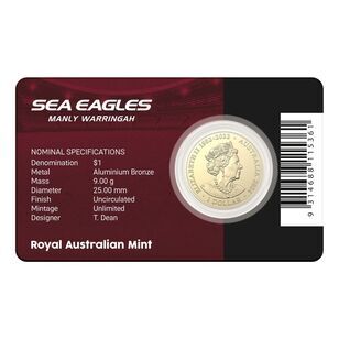 2024 $1 NRL Manly Warringah Sea Eagles Team Uncirculated Coin Card